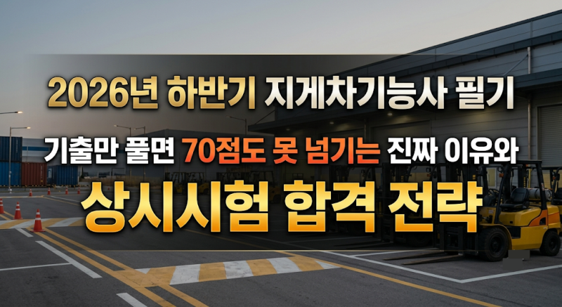 2026년 하반기 지게차기능사 필기, 기출만 풀면 70점도 못 넘기는 진짜 이유와 상시시험 합격 ....