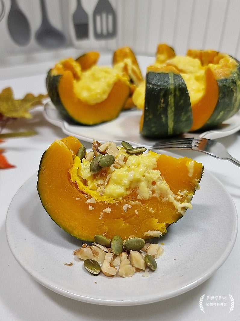 전자렌지 단호박찜 에그슬럿 레시피, 전자레인지찜 단호박 찌기 찌는법