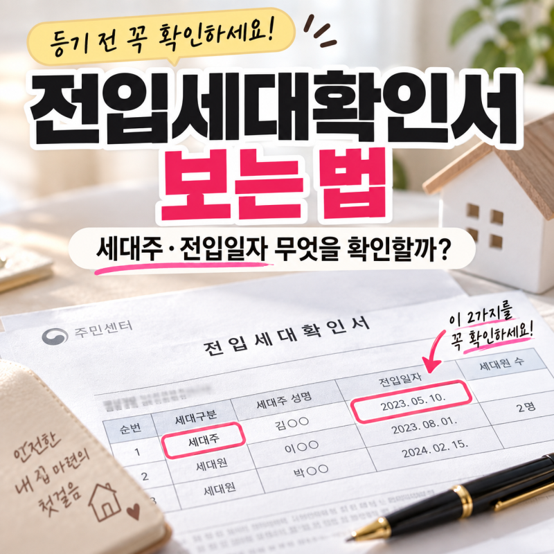 전입세대확인서 보는 법, 세대주·전입일자 무엇을 확인할까?