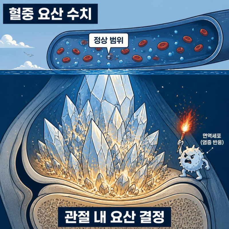 통풍인데 요산 수치는 정상? 검사할 때 정상으로 나올 수 있는 이유