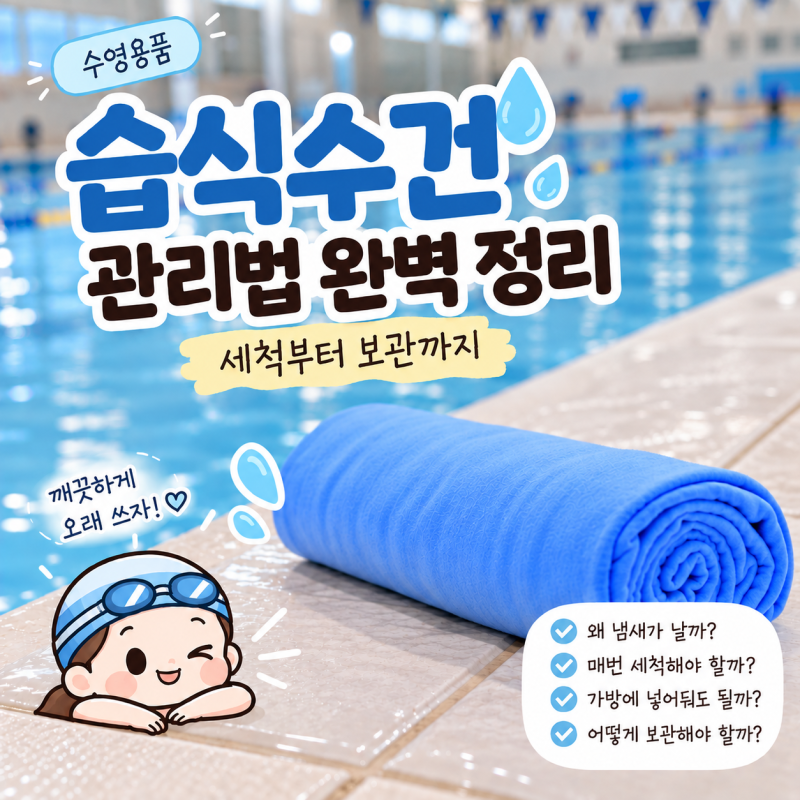 [수영용품] 수영 후 습식수건 관리법｜세척부터 보관까지