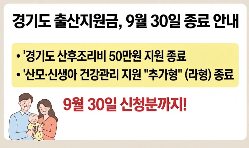 경기도 산후조리비 50만원 9월 30일까지｜용인시 출산지원금은 그대로?