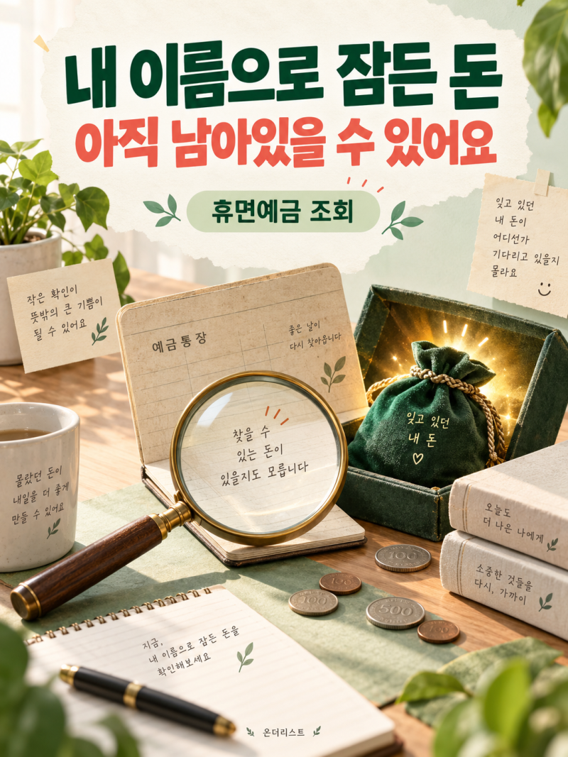 휴면예금 조회 안 하면 손해…5년 묵은 내 돈, 아직 찾을 수 있습니다