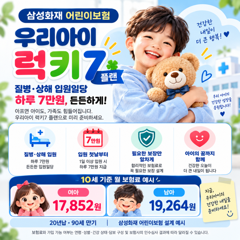입원일당 첫날부터 나오는 어린이보험, 삼성화재는 어떻게 다를까요?