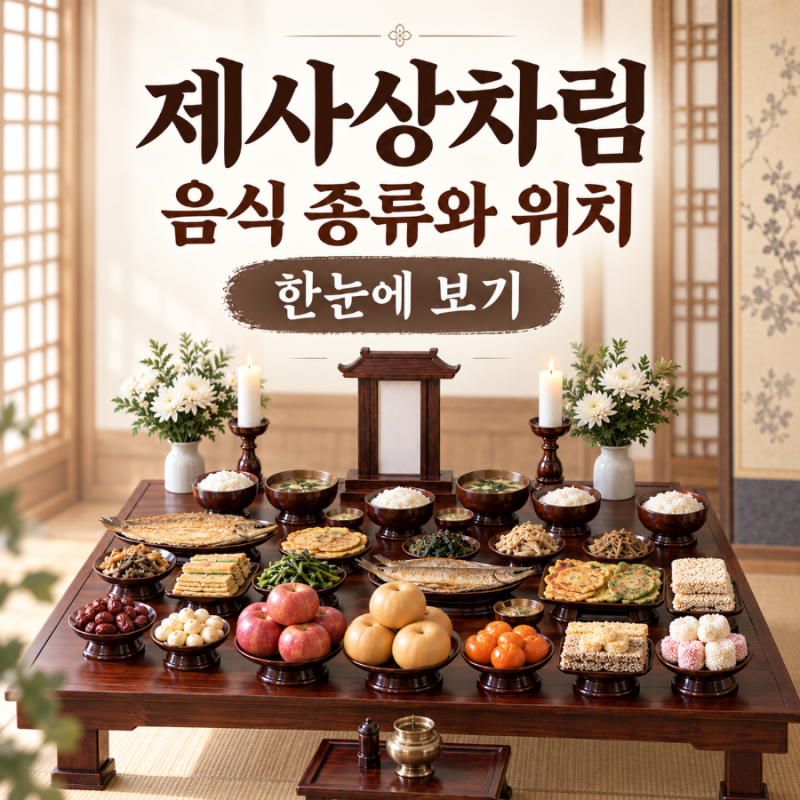 제사상차림 음식 종류와 위치, 한눈에 보기