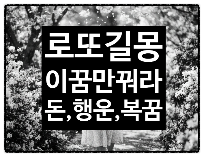로또길몽, 이꿈만 꿔라. 돈, 행운, 복들어오는 꿈