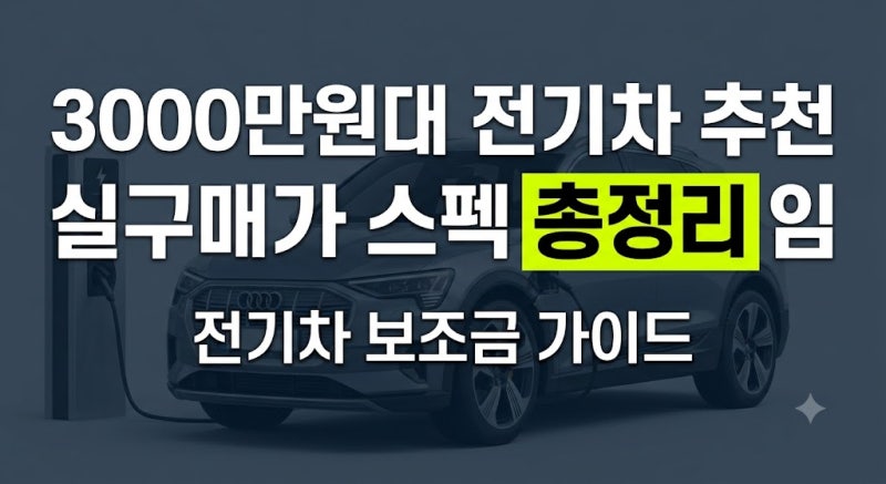 3000만원대 전기차 추천 총정리: 보조금 적용 실구매가와 스펙 비교