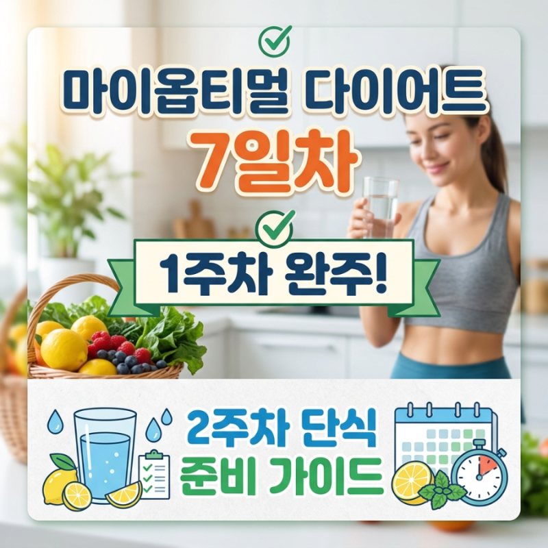 [박용우 마이옵티멀 스위치온 7일차] 1주차 완주와 2주차 단식 준비 가이드