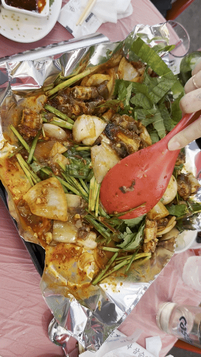여수) 여수 포차거리 맛집 전통 서시장 근처 삼합맛집 교동포차 삼순이23번