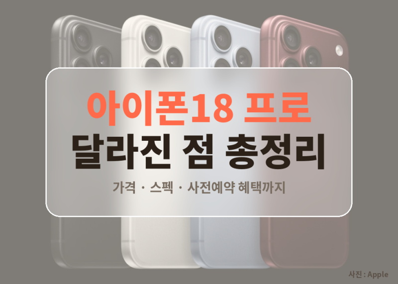 드디어 아이폰18 프로, 17 프로와 비교 정리(feat. 가격인상, 사전예약)