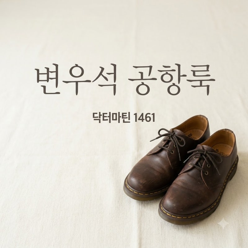 변우석 공항룩 닥터마틴 1461 앰버서더 브라운 가격 코디 정보