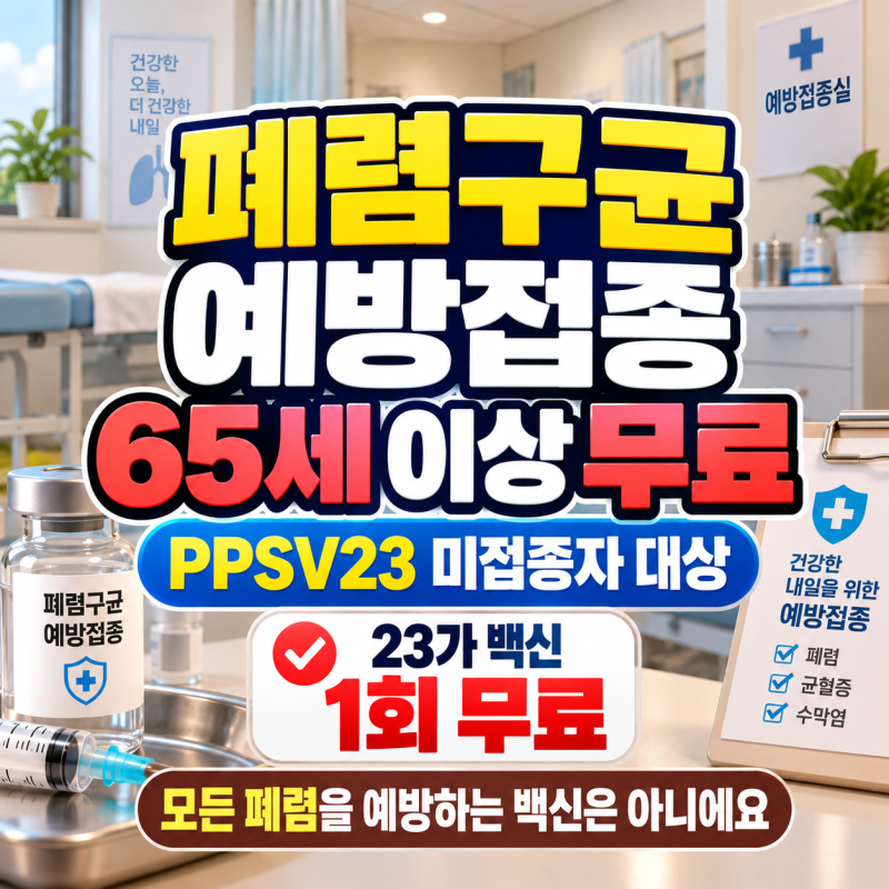 65세 폐렴구균 예방접종 무료, 몇 년마다 맞을까? 비용·가격·주기·종류 총정리