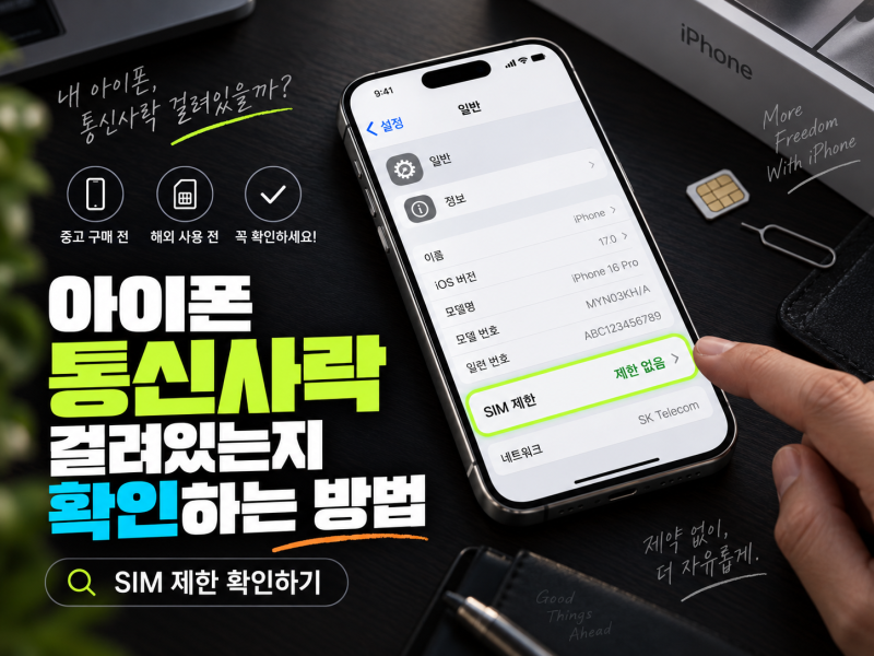아이폰 통신사락 걸려있는지 확인하는 방법｜SIM 제한 확인하기