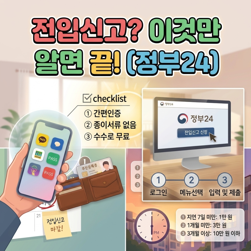 전입신고 인터넷 신청 방법 및 필요서류 총정리 (정부24 세대주 확인)