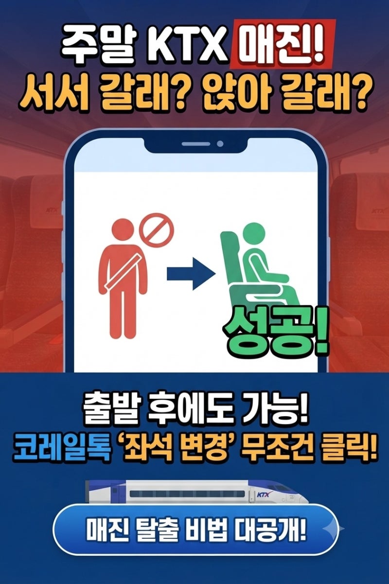 주말 KTX 예매 전쟁, 매진이라도 포기하지 마세요! 입석 예몌 후 차내 '셀프 좌석변경'으로 편....
