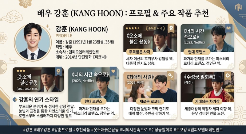강훈 프로필｜옷소매 붉은 끝동부터 최애의 사원까지