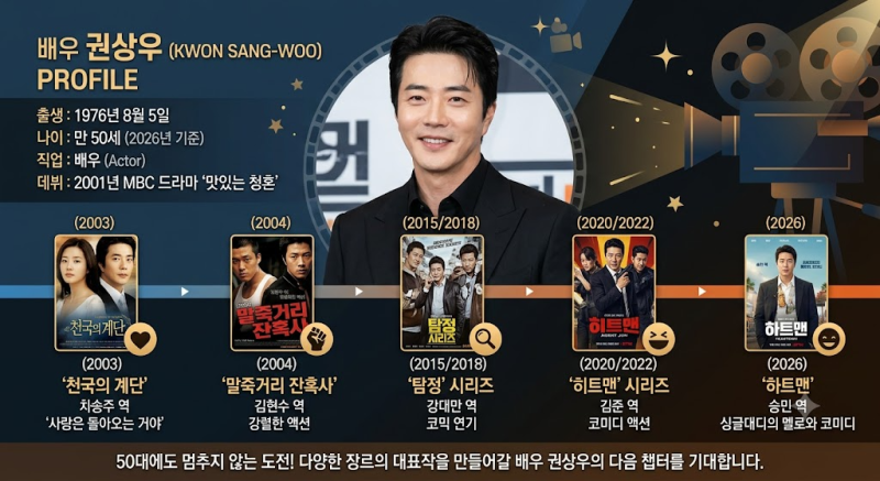 권상우 배우 프로필｜천국의 계단부터 하트맨까지, 50대에도 계속되는 도전