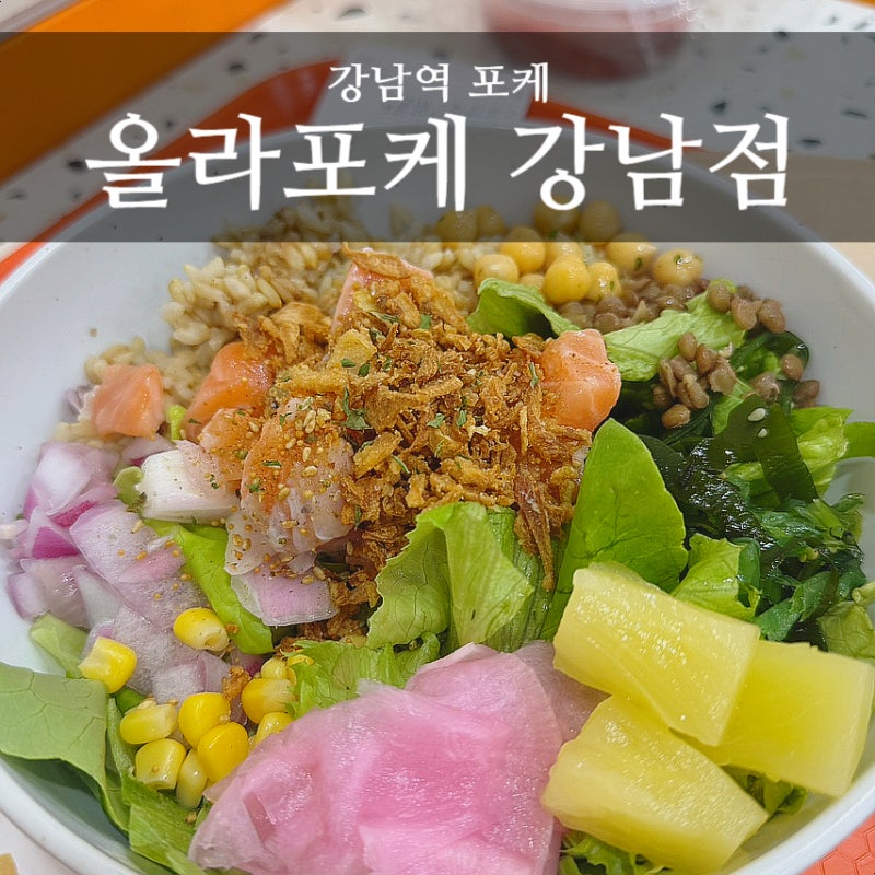 강남역 포케 샐러드 올라포케 강남점, 생연어포케 혼밥 후기