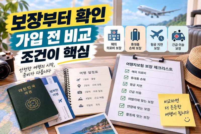 해외여행 여행자보험 보장내용 비교와 가입 방법, 무엇을 봐야 할까