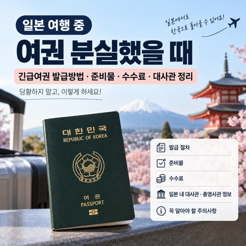 일본에서 여권 잃어버렸다면? 긴급여권 발급부터 귀국까지 총정리