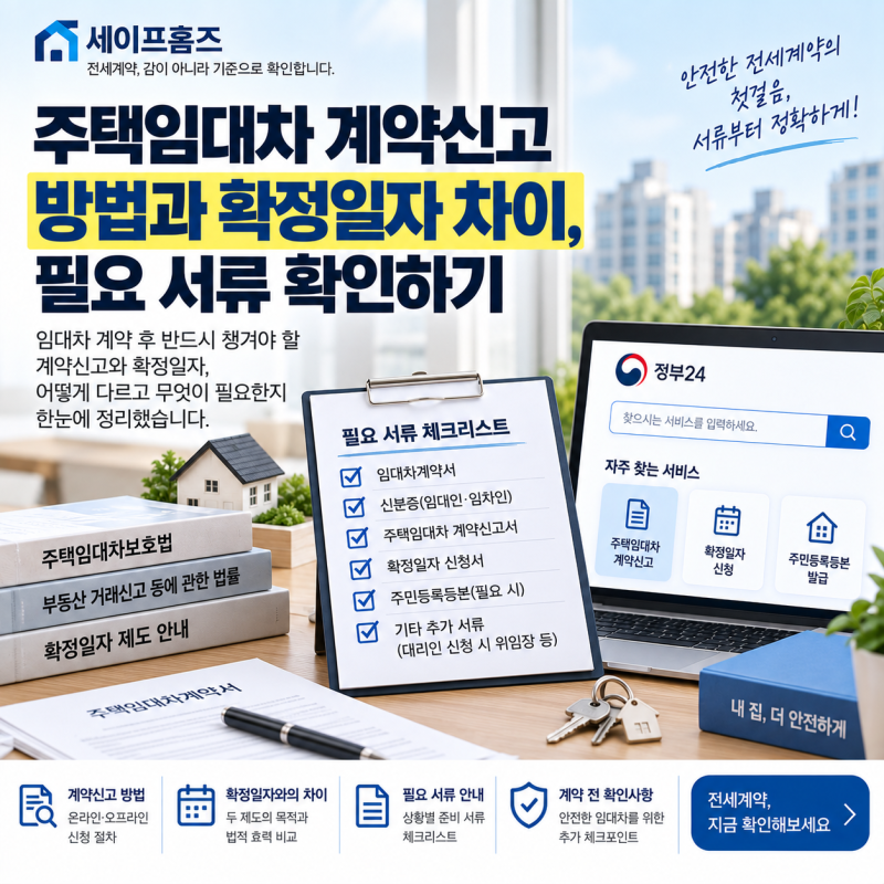 주택임대차 계약신고 방법과 확정일자 차이, 필요 서류 확인하기