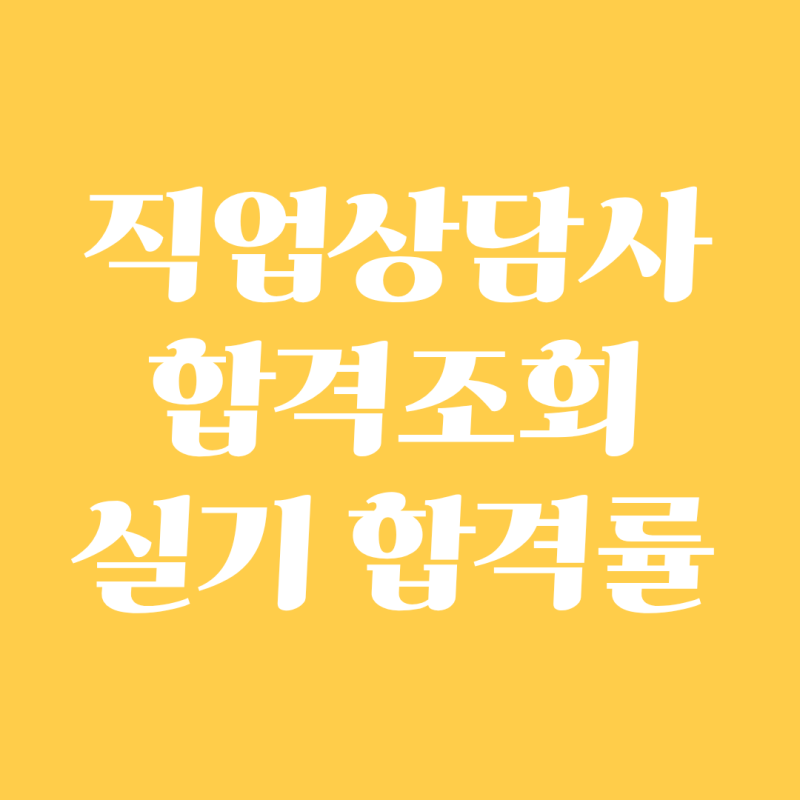 직업상담사2급 필기 합격조회 및 직업상담사2급 2회차 실기 합격률
