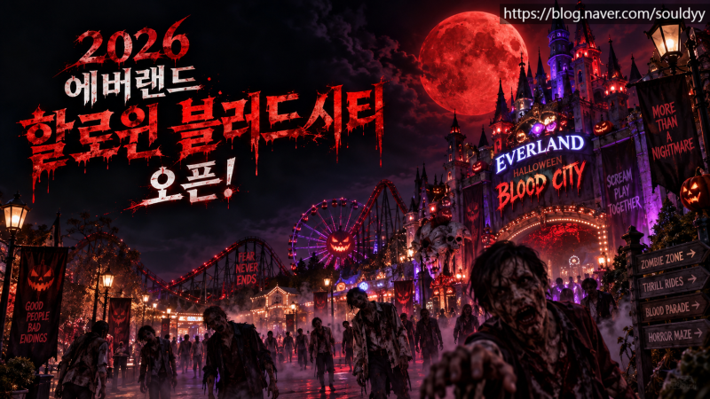 2026 에버랜드 할로윈 블러드시티 기간 할인 및 스마트줄서기 꿀팁