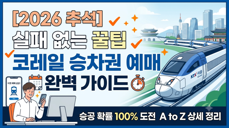 [추석] 코레일 승차권 예매 완벽 가이드: 실패 없는 꿀팁부터 예매 일정까지