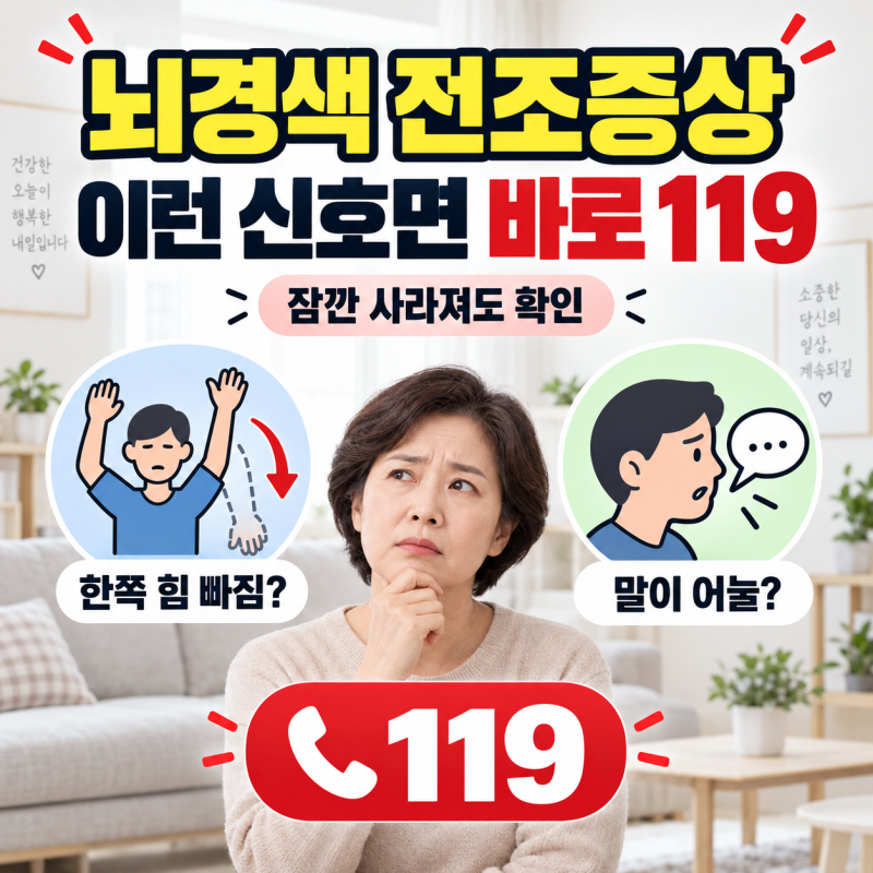 뇌경색 전조증상, 이런 신호가 나타나면 바로 119를 부르세요