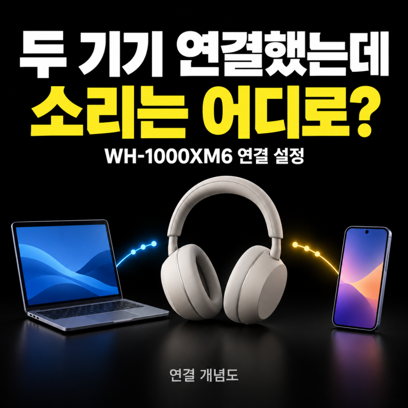 소니 WH-1000XM6 두 기기 연결, 노트북 소리가 바뀔 때 확인할 설정