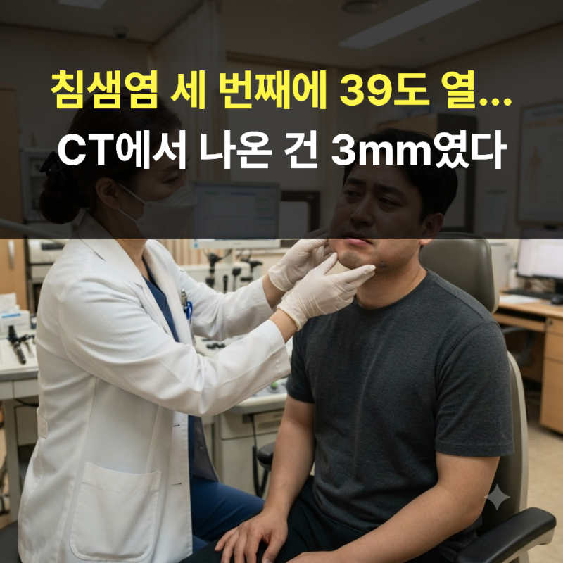 침샘염 세 번째에 39도 열...CT에서 나온 건 3mm였다