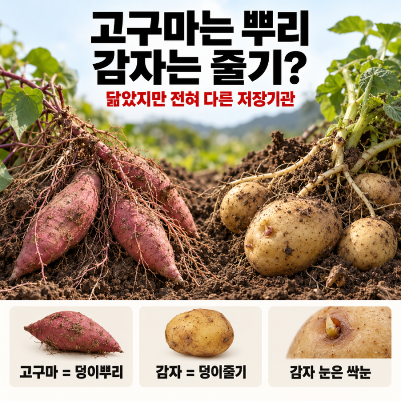 둘 다 땅속에서 캐는데 하나는 뿌리, 하나는 줄기? 고구마와 감자의 놀라운 차이