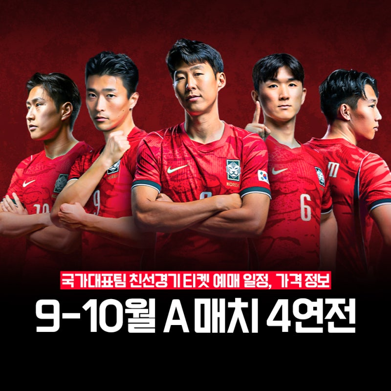 임시감독과 함께하는 대한민국 축구대표팀 친선경기 4연전 티켓 예매 일정, 가격