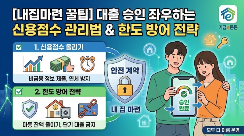 [내집마련 꿀팁] 대출 승인 좌우하는 신용점수 관리법 & 한도 방어 전략