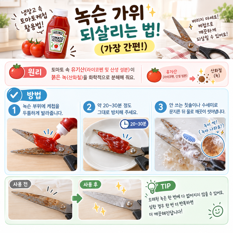 "버리지 마세요!" 녹슨 가위 새것처럼 되살리는 초간단 녹 제거법 3가지 (재발 방지법 포함)
