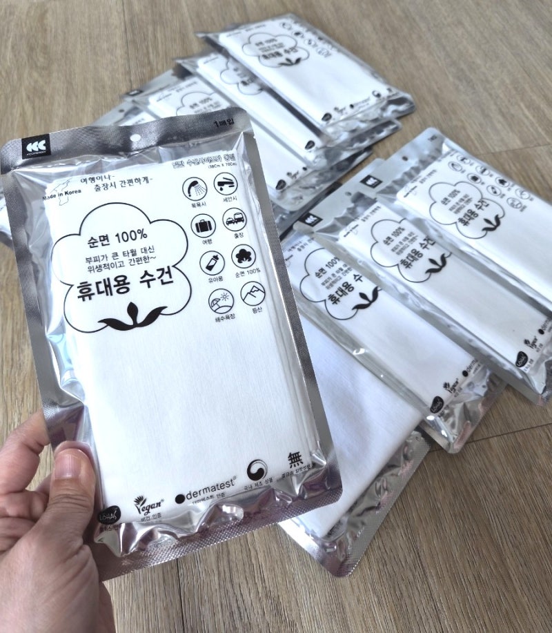 씨씨컴퍼니 국산 일회용수건, 여행 갈 때 챙기기 좋은 국산 순면 타월