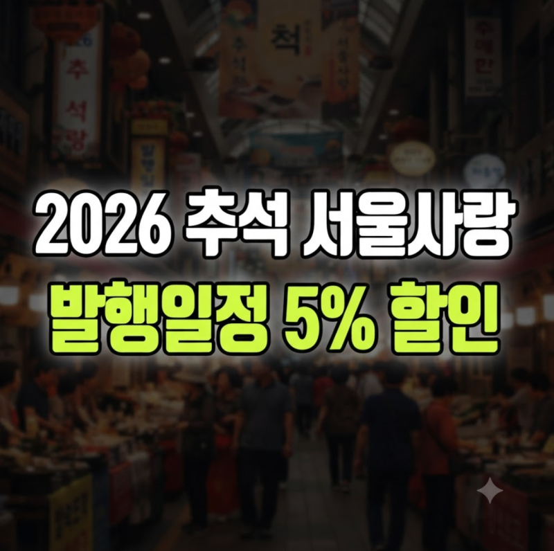 2026 추석 서울사랑상품권 발행일정｜5% 할인·페이백·고령자 구매시간·서울Pay+ 구매방법