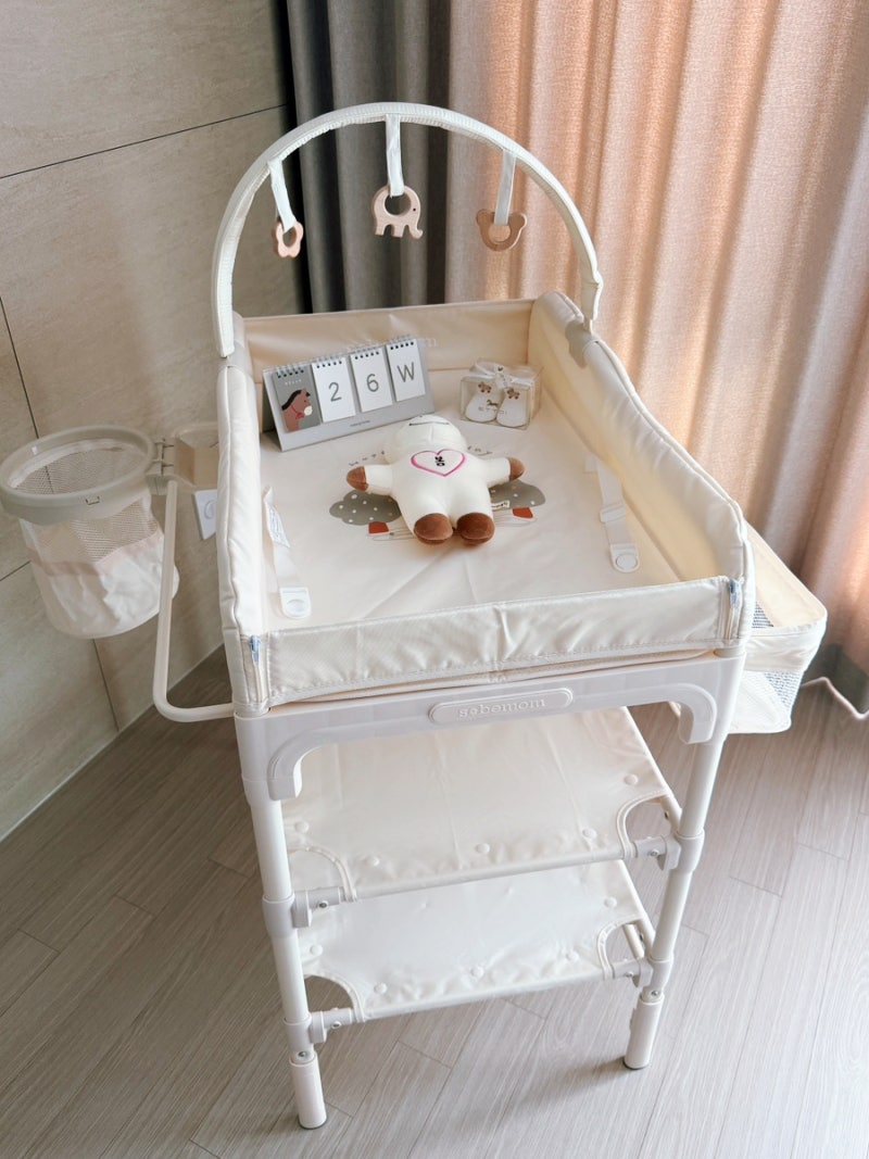 신생아부터 편하게 쓰는 기저귀갈이대 소베맘 4세대 기저귀교환대 아기 트롤리 H형