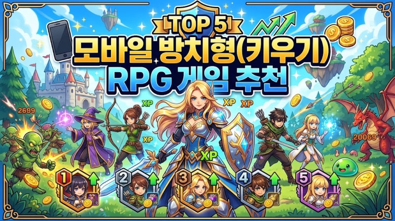 출퇴근길 시간 순삭! 2026년 모바일 방치형(키우기) RPG 게임 추천 TOP 5 완벽 정리