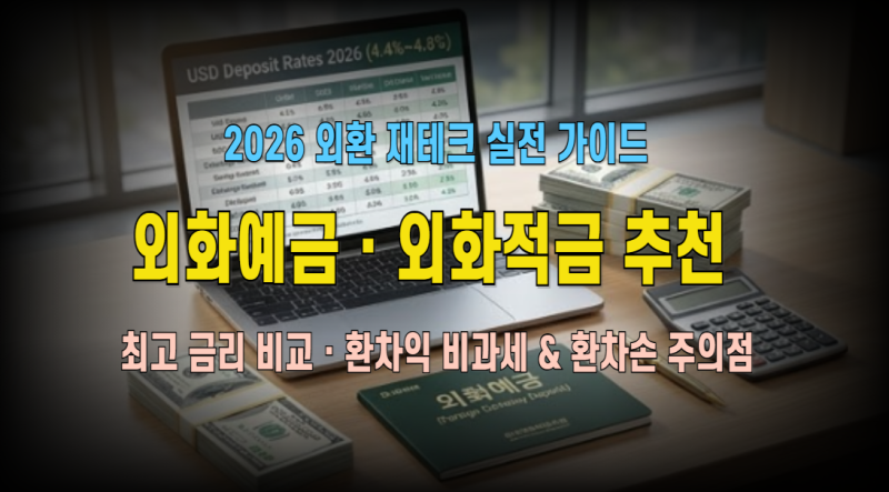 외화예금·외화적금, 2026년 추천 상품과 주의점 : 1금융권 시중은행 달러 정기예금 금리 비교....