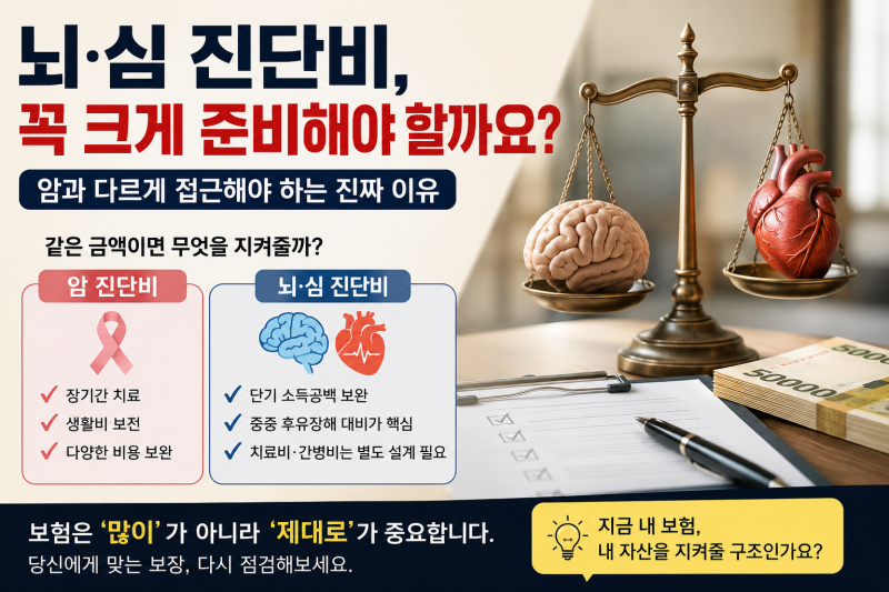 뇌·심 진단비, 꼭 많이 가입해야 할까요? 보험의 목적부터 생각해보세요