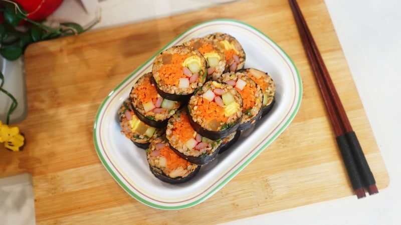 밥이 맛있는 비빔 김밥 맛있게 싸는 법 김밥 도시락