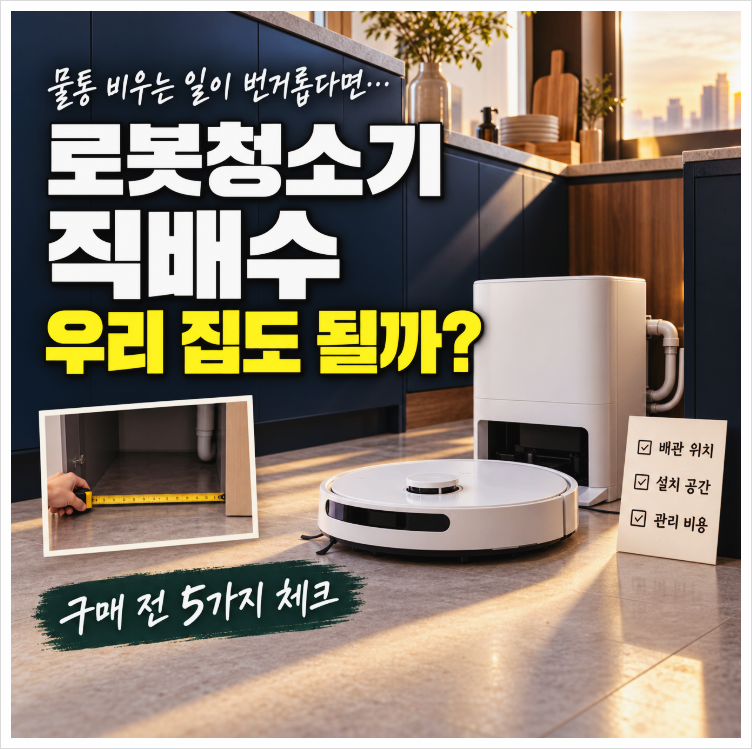 로봇청소기 직배수 단점, 물통 안 비우면 끝? 설치 전 확인할 5가지