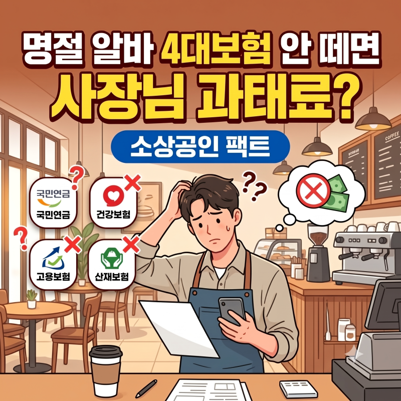 "명절 3일 알바생도 4대보험 필수?" 소상공인 추석 단기 일용직 인건비 정산