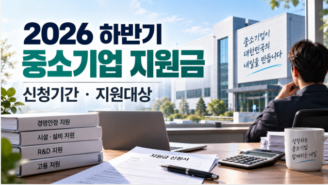 2026년 하반기 중소기업 지원금 신청기간 및 지원대상