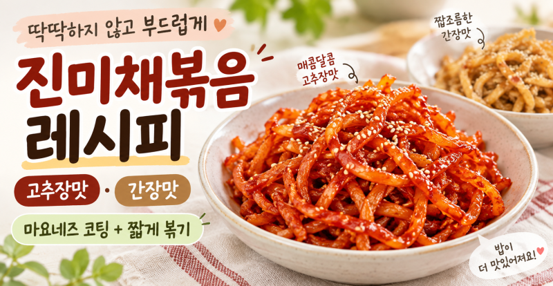 진미채볶음 레시피｜딱딱하지 않고 부드럽게 만드는 고추장·간장 양념 비율