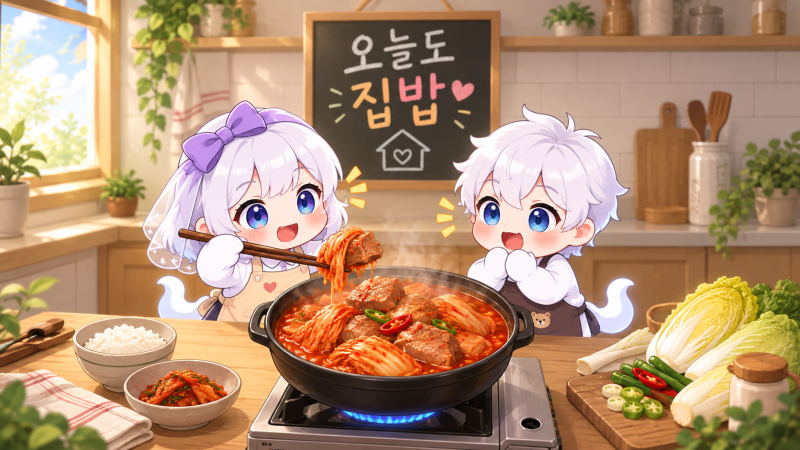 [돼지김치찜 레시피] 남은 앞다리살과 김치로 만든 저녁메뉴