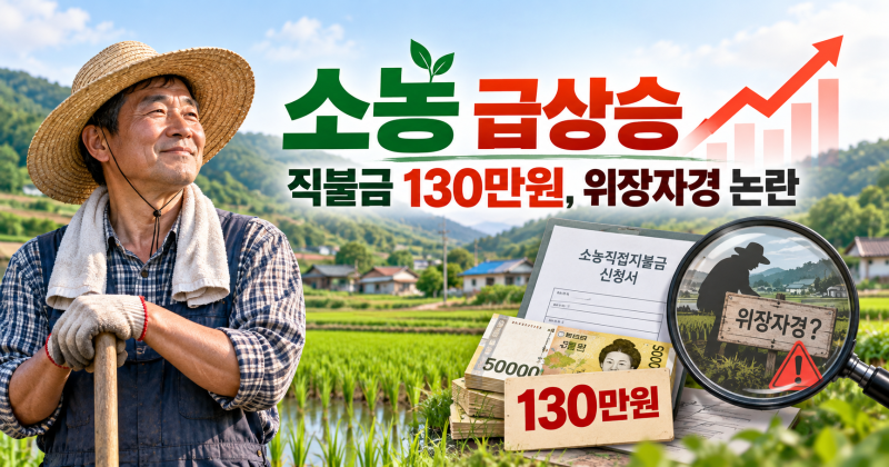 소농이 왜 검색어 급상승? 직불금 130만원이 부른 위장자경 논란