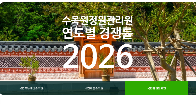 한국수목원정원관리원 경쟁률 2025 2026 채용 직무별 정리