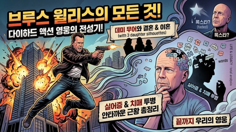 Bruce Willis 브루스 윌리스의 모든 것! 다이하드 액션 영웅의 전성기부터 데미 무어와의 결혼·....
